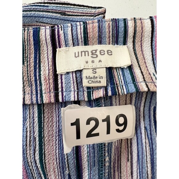 Umgee Women's Colorful Stripe Faux Wrap Ruffle Romper Elastic Waist Size S - Picture 7 of 7